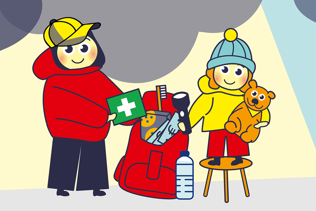 29_Hamsterbiber_c-ASB-K-Maibaum.jpg Illustration von einem Biber, der Pasta und Toilettenpapier im Einkaufswagen hamstert.