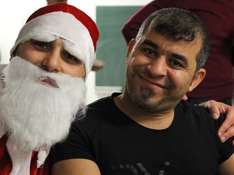 Weihnachten in der Flüchtlingsunterkunft Berlin-Zehlendorf